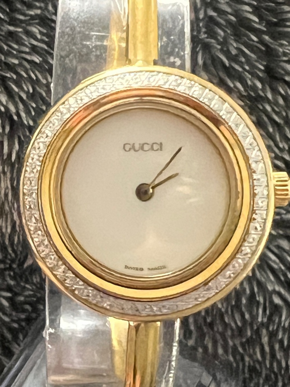 💎 RARE Gucci DIAMOND CUT Gold Bezel ONLY
